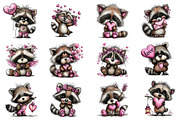 Valentine's Whimsical Raccoon Clipar, an Illustration by Dream Creation (Thumbnail 4 of 5)