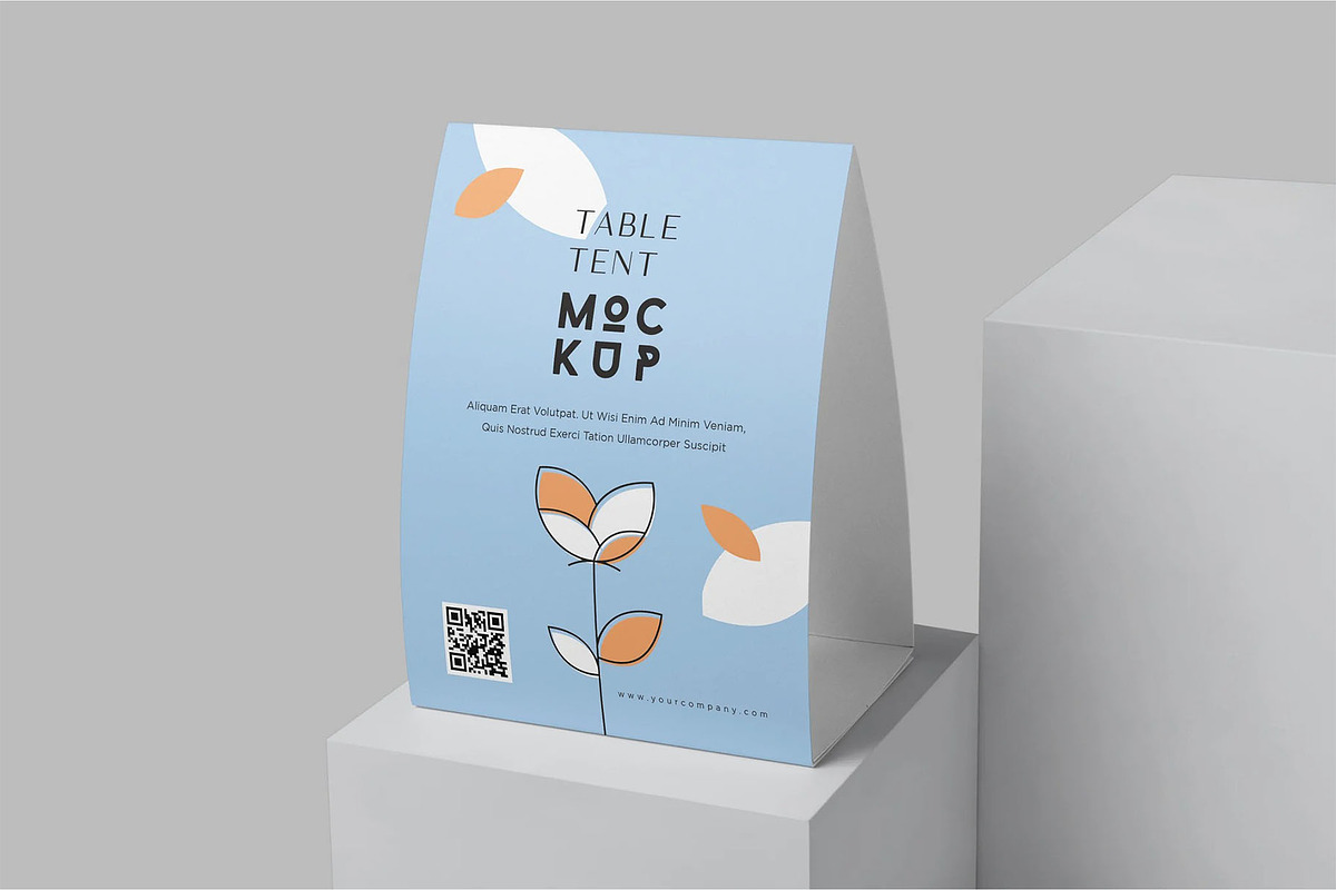 Realistic Luxury Table Tent Mockup, an Advertising Mockup by megostudi0 (Photo 2 of 6)