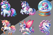 Fantasy Unicorn Clipart, an Illustration by Black Bird Studio (Thumbnail 6 of 6)