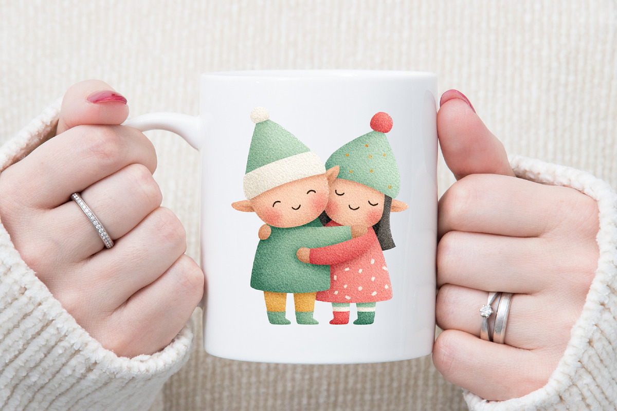 Cute Elves Watercolor Clipart Bundle, an Illustration by Sublimation Artist (Photo 5 of 6)