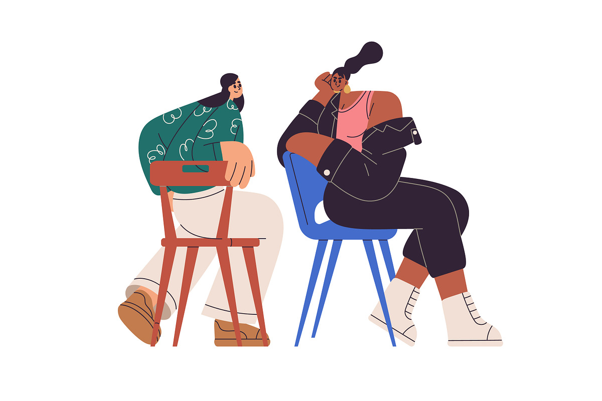 People sit on chairs and talk set, a Person Illustration by Good Studio (Photo 6 of 7)