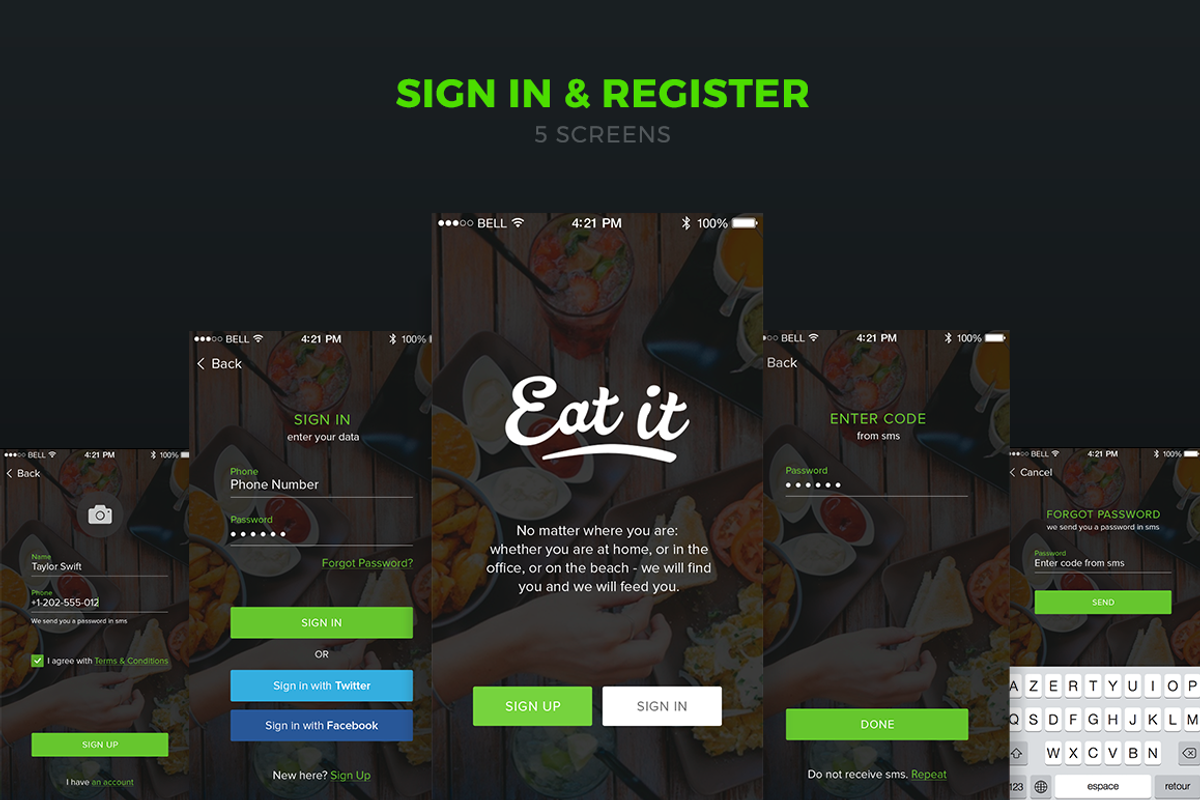 Food delivery PSD+Sketch app UI, an App Template by Shakuro (Photo 3 of 7)