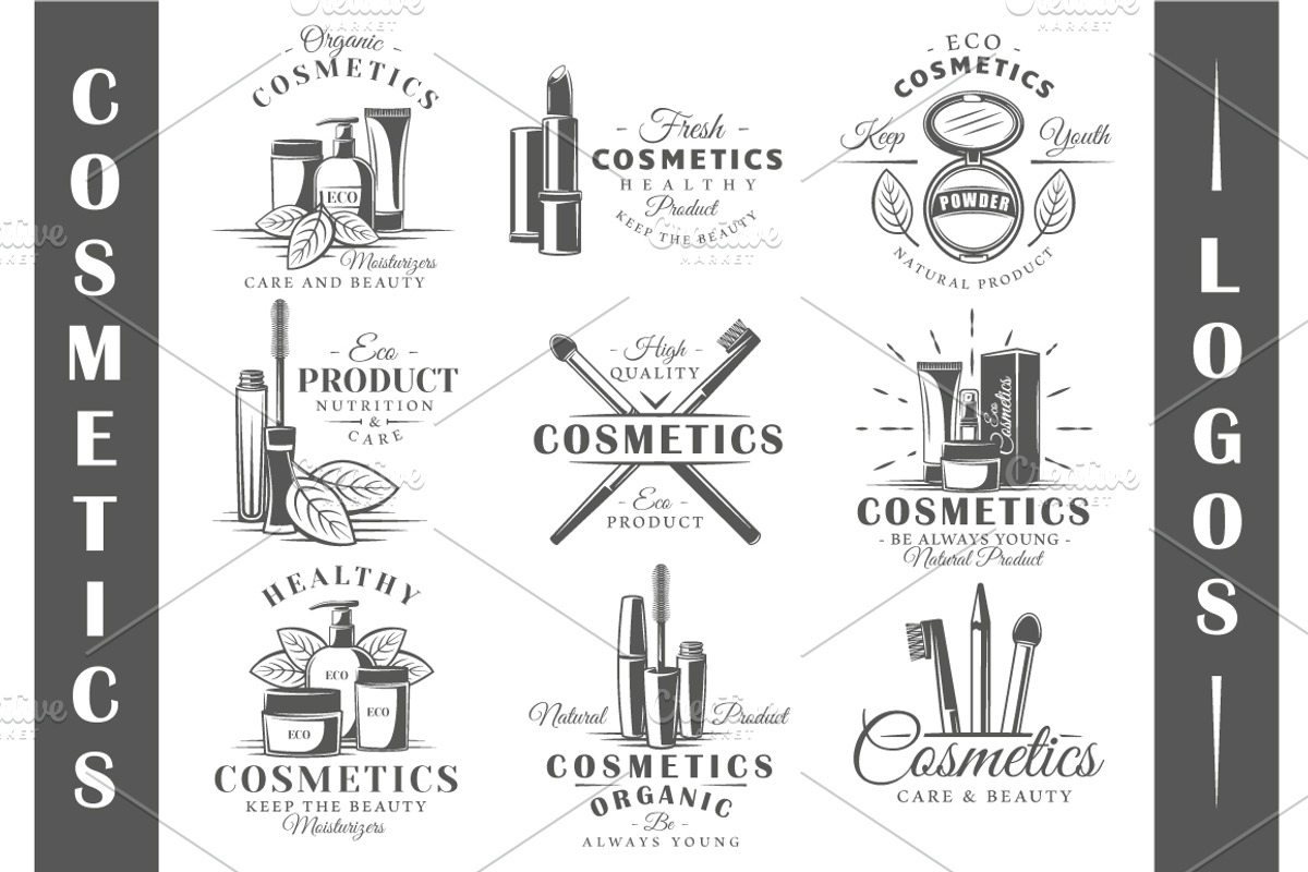 9 Cosmetics Logos Templates Vol.1, a Branding & Logo Template by Art Design