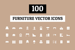 100 Furniture Vector Icons