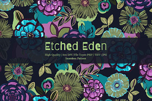 Etched Eden Pattern & Motifs, a Pattern Graphic by GND ART STUDIO