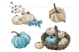 Watercolor Farmhouse Pumpkin Clipart