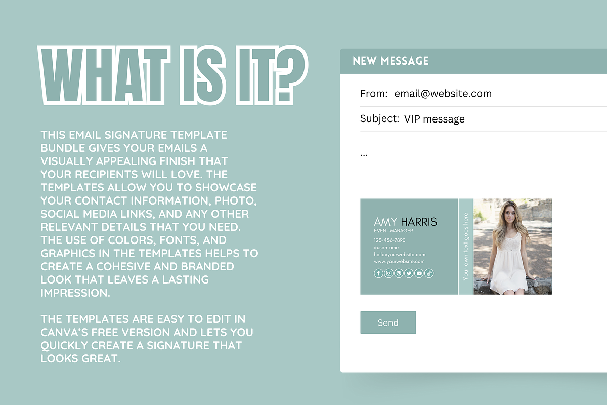 Canva Email Signature Bundle, an Email Template by SunshineStudioBoutique (Photo 2 of 9)