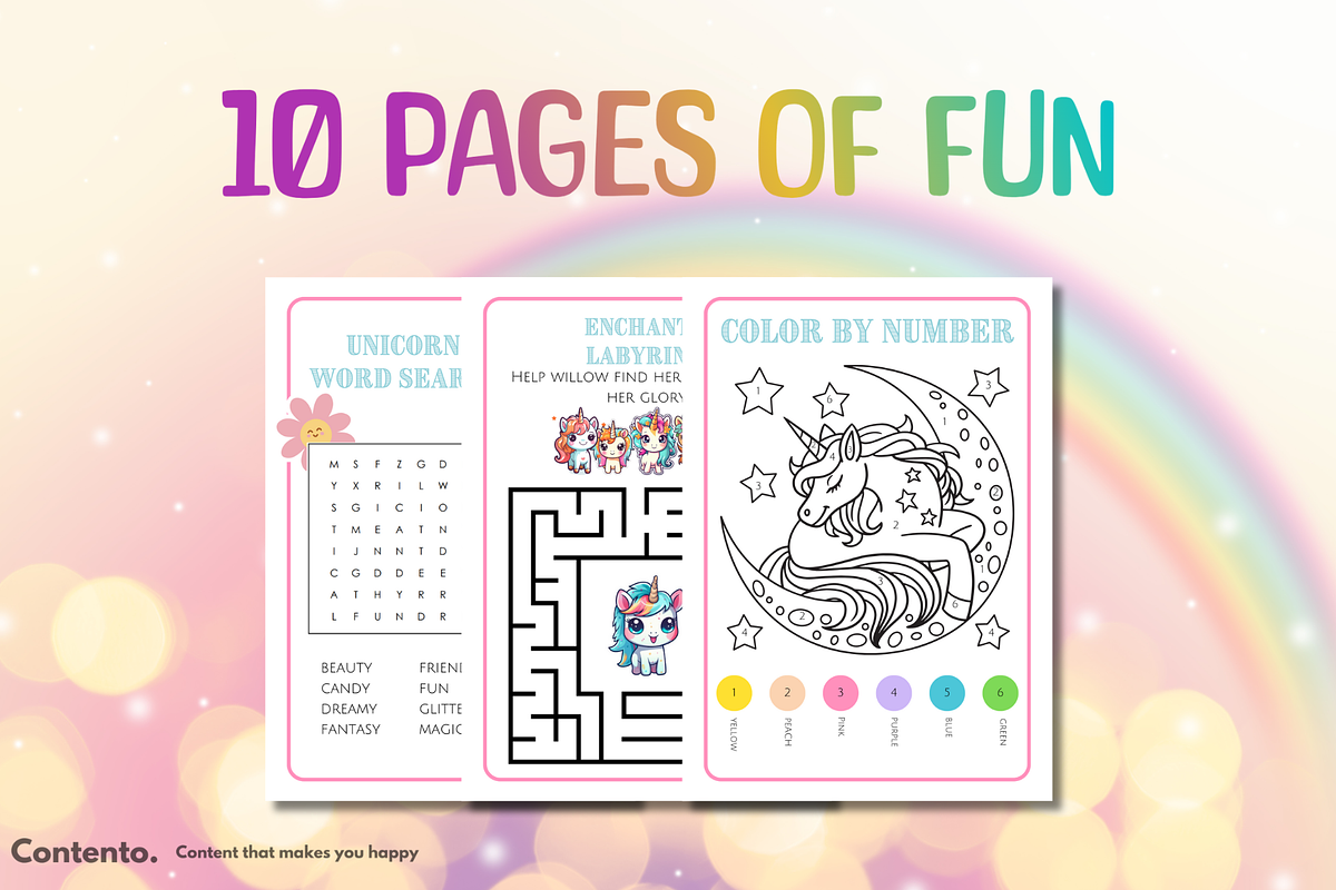 Unicorn Dreamland Activity Book, a Presentation Template by Contento BH (Photo 2 of 3)