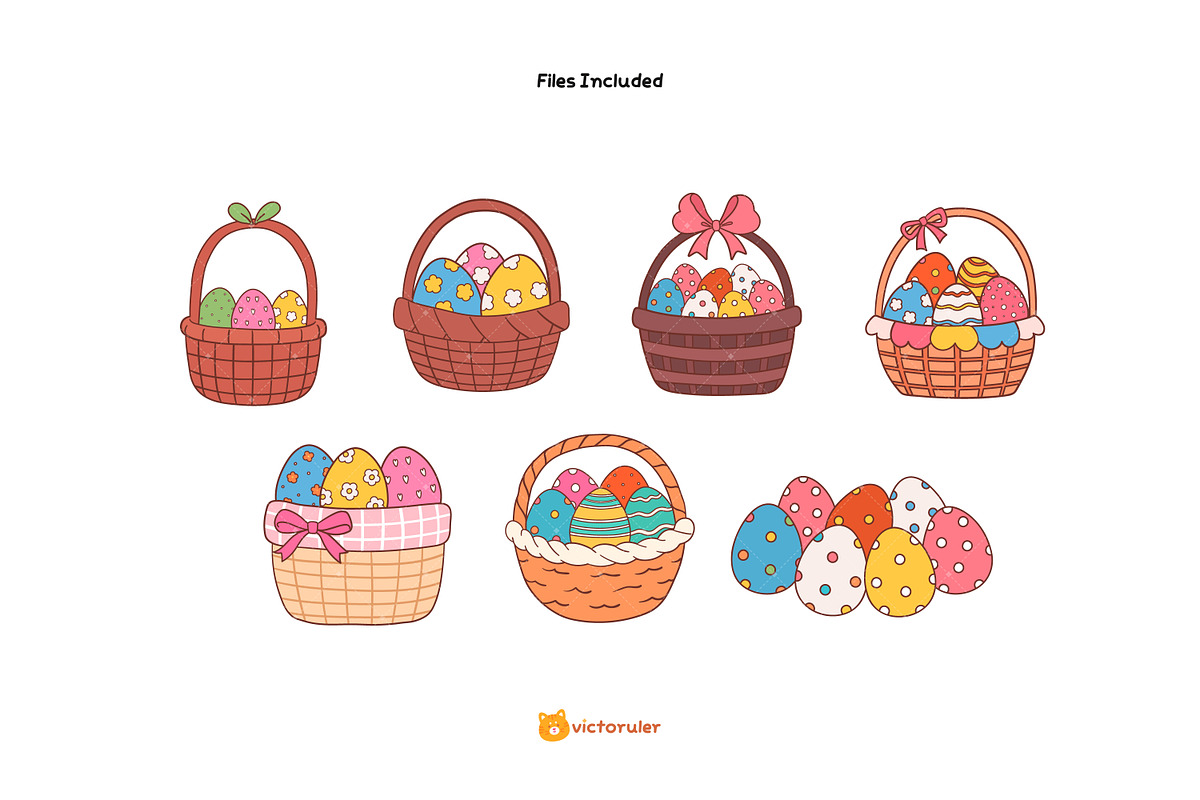 Cute Easter Egg Clipart Set, a Seasonal Illustration by Victoruler (Photo 3 of 7)
