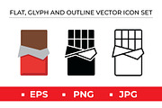 Chocolate Bar Icon Set Vector, an Outline Icon by Artonix (Thumbnail 1 of 2)