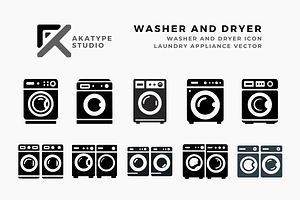 Washer Dryer Icon Vector, an Icon by Akatype Studio
