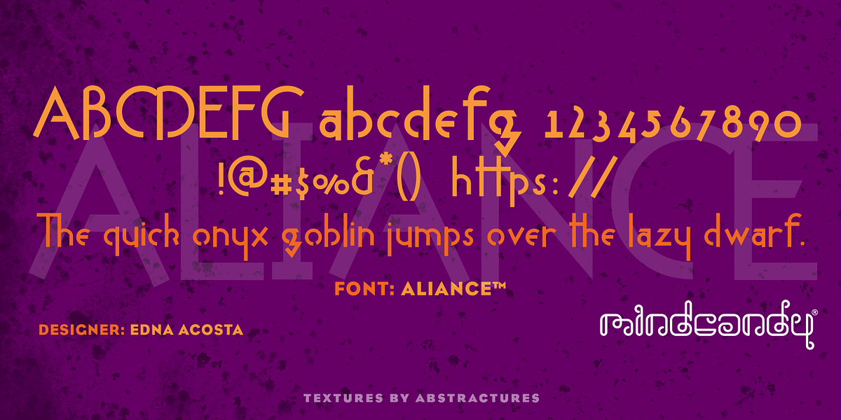 Aliance™, a Sans Serif Font by MINDCANDY