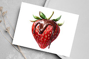 Watercolor Sweet Strawberry Clipart, an Illustration by Canvas Craft (Thumbnail 7 of 8)