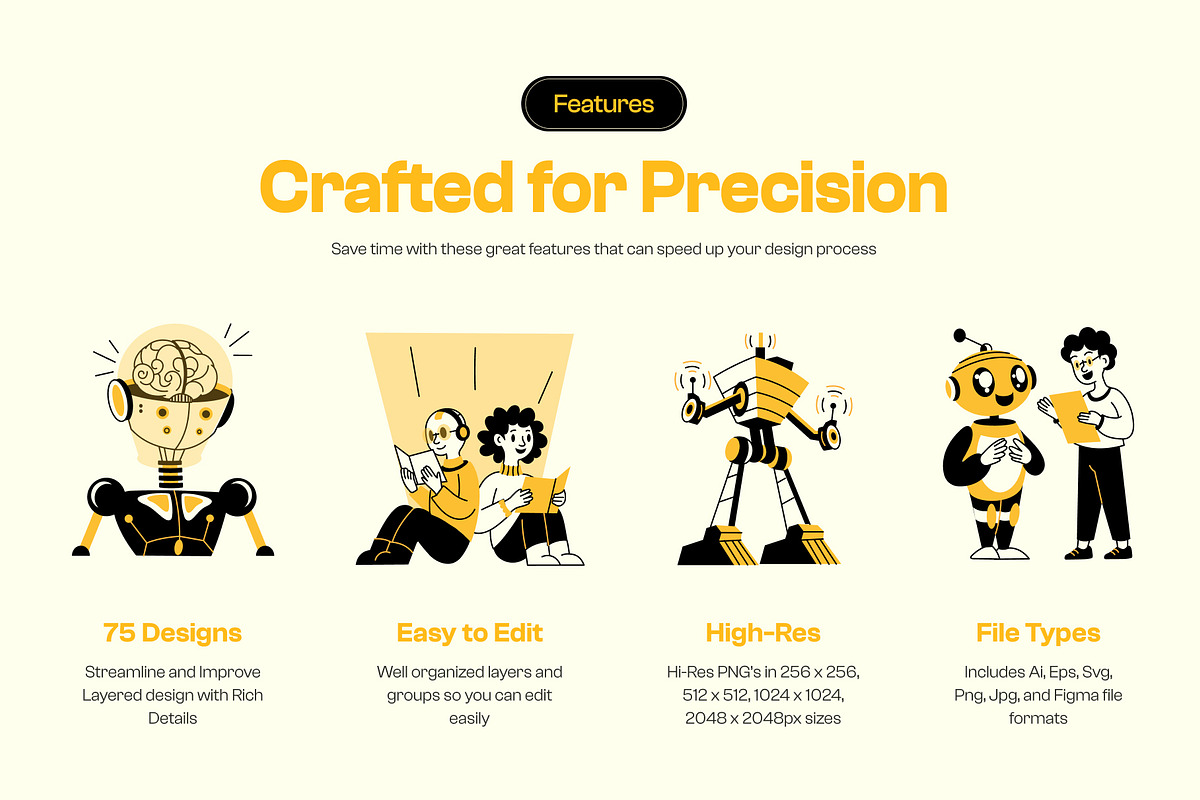 Artificial Intelligence Drawing Set, a Solid Icon by Vectors Market (Photo 2 of 9)