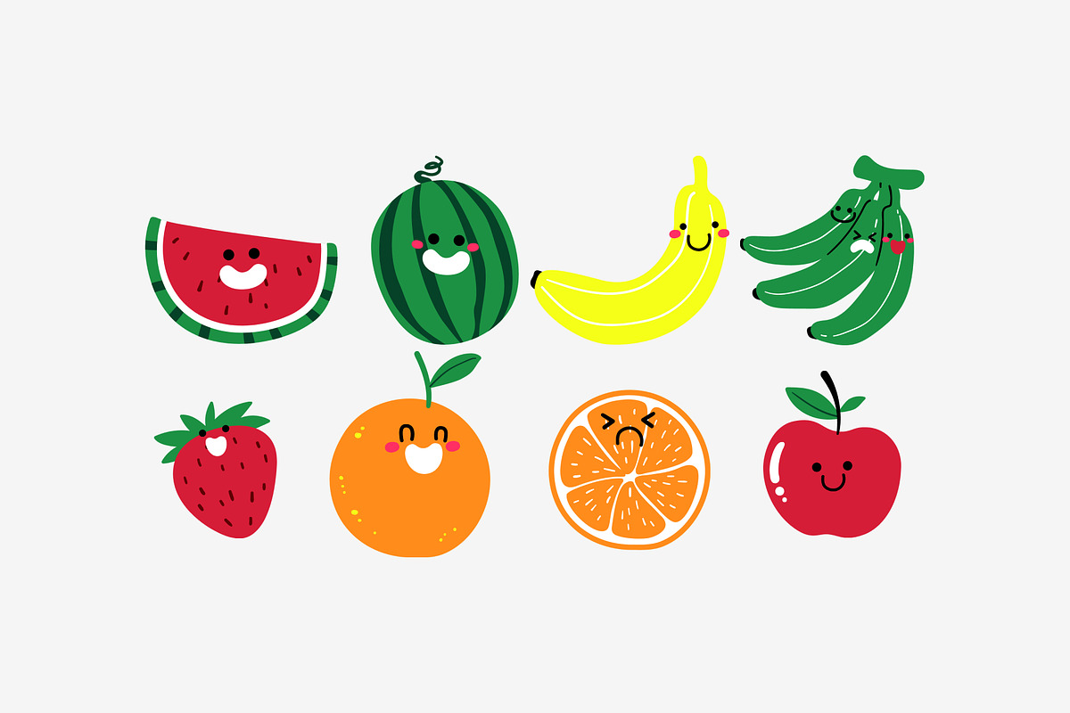 Cute Fruit Doodle Illustration, an Object Graphic by SLAB! Design (Photo 2 of 3)