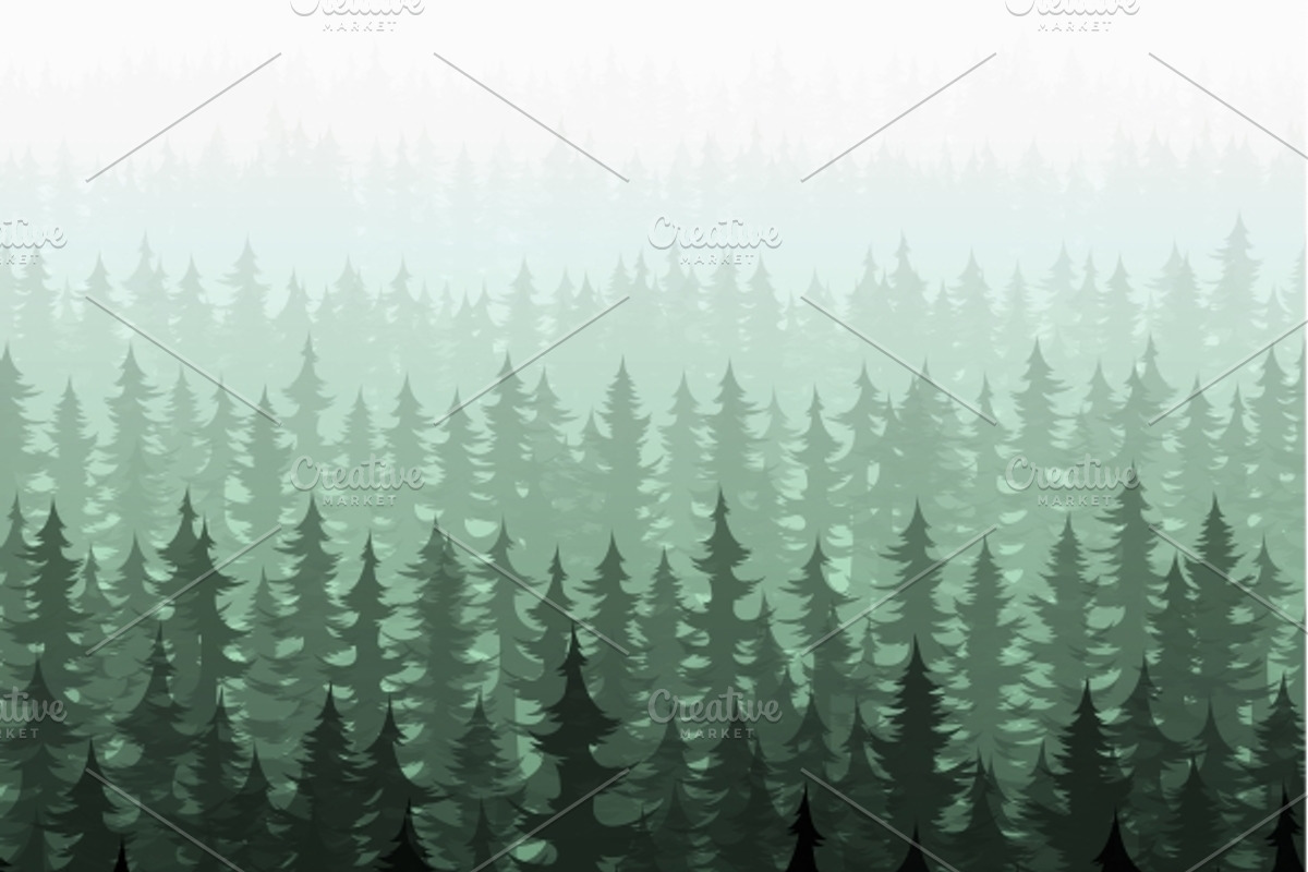 Nature forest pine trees, a Pattern Graphic by Modern vector
