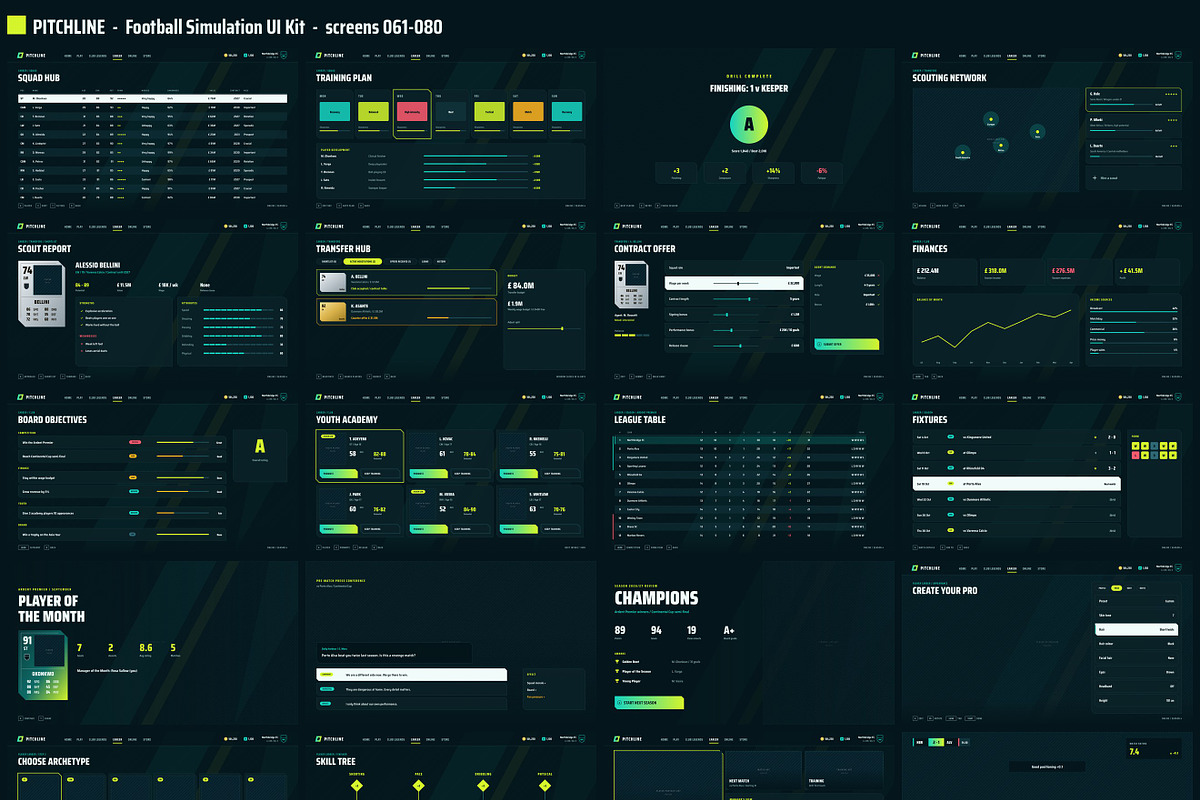 Football Game UI Kit, 100 Screens, an UI Kit Template by pawellpi (Photo 16 of 117)