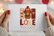Crochet Highland Cow Valentine PNG, an Illustration by DreamPrint404 (Thumbnail 8 of 8)