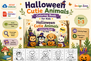 Halloween Cutie Animals Color Book, an Animal Illustration by Design Zone (Thumbnail 3 of 7)
