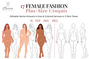 Plus Size Female Fashion Croquis, a Person Illustration by Shorena Fashion Draws (Thumbnail 1 of 13)