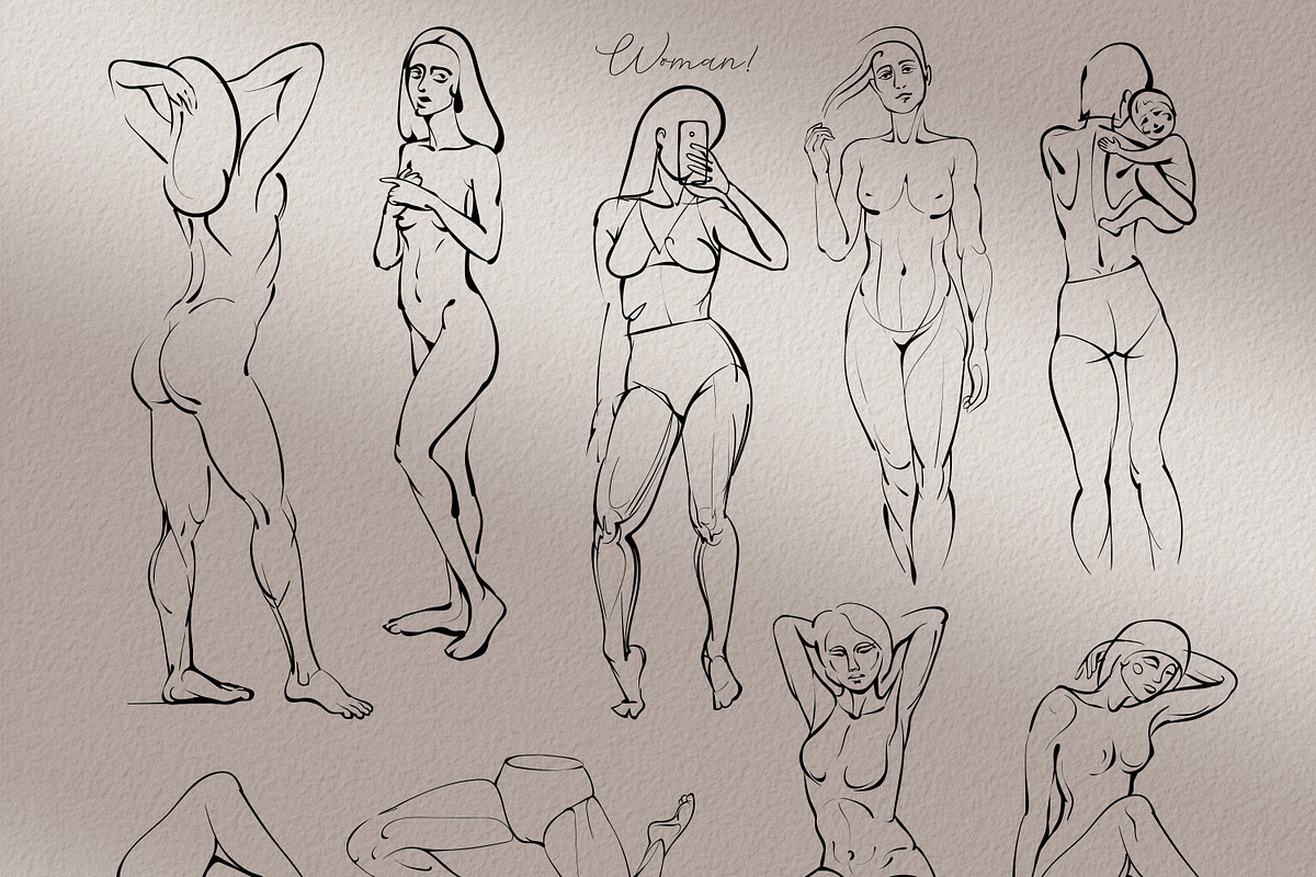 Figure - Woman line art, a Person Illustration by Aquatinta (Photo 7 of 11)