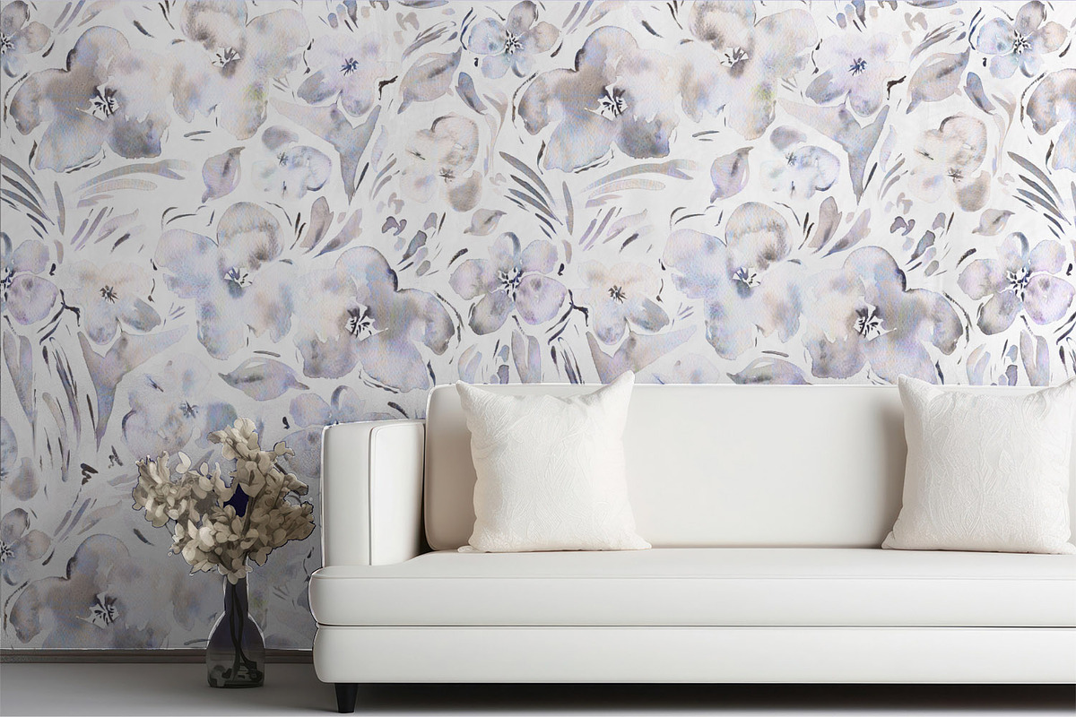 Gray Flowers, a Wallpaper Graphic by MalyskaStudio