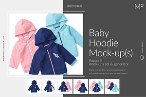 Baby Hoodie Mock-ups Set & Generator