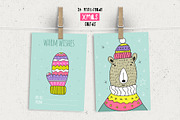 Merry & Bright Xmas - holiday set, an Animal Illustration by Bosotochka♥Art (Thumbnail 3 of 10)