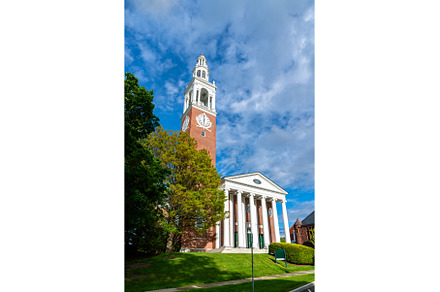 Ira Allen Chapel's red brick clock