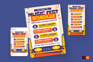 Music Fest Schedule Flyer, a Flyer Template by MMPixelCraft