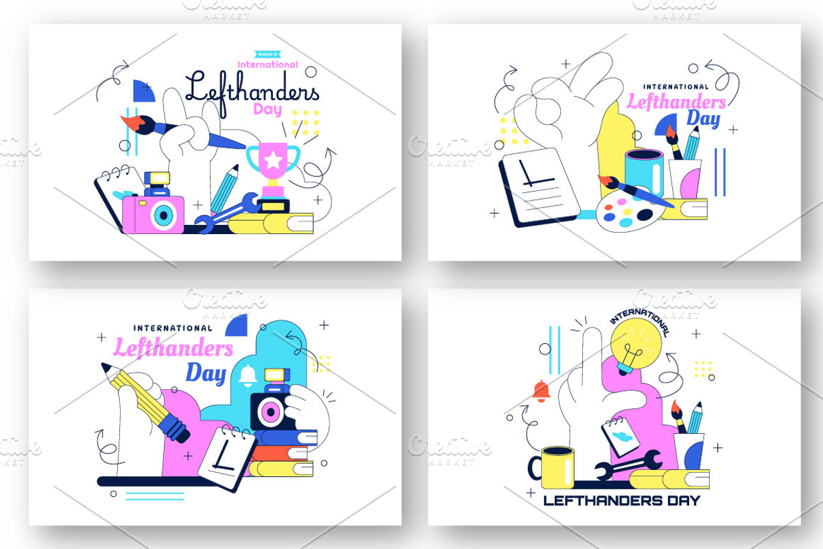 10 International Left Handers Day, a Person Illustration by denayunebgt (Photo 2 of 4)