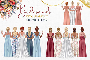 Bridesmaid Clipart Set., a Person Illustration by ColorfulPT