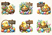 Watercolor Cute Easter Chick Clipart, an Illustration by DreamCafeArt (Thumbnail 4 of 4)