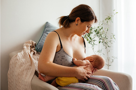 Mom and newborn baby resting after, a Person Photo by oksix