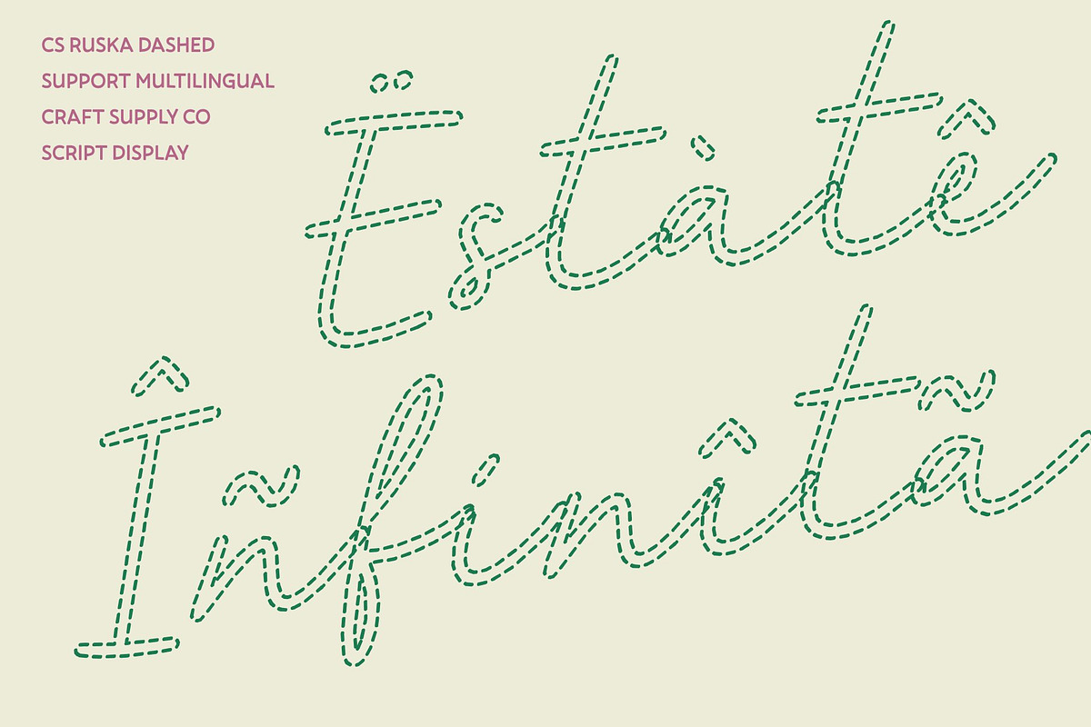 CS Ruska Dashed, a Script Font by Craft Supply Co. (Photo 7 of 8)