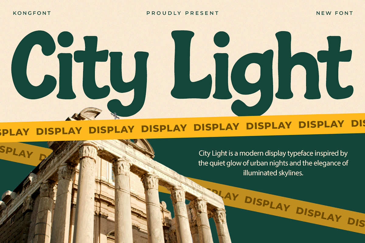City Light – Modern Display Typeface, a Serif Font by overlaytemplates (Photo 1 of 5)