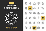 Holiday Compilation Icons, an Icon by Spacepixel Creative (Thumbnail 1 of 3)