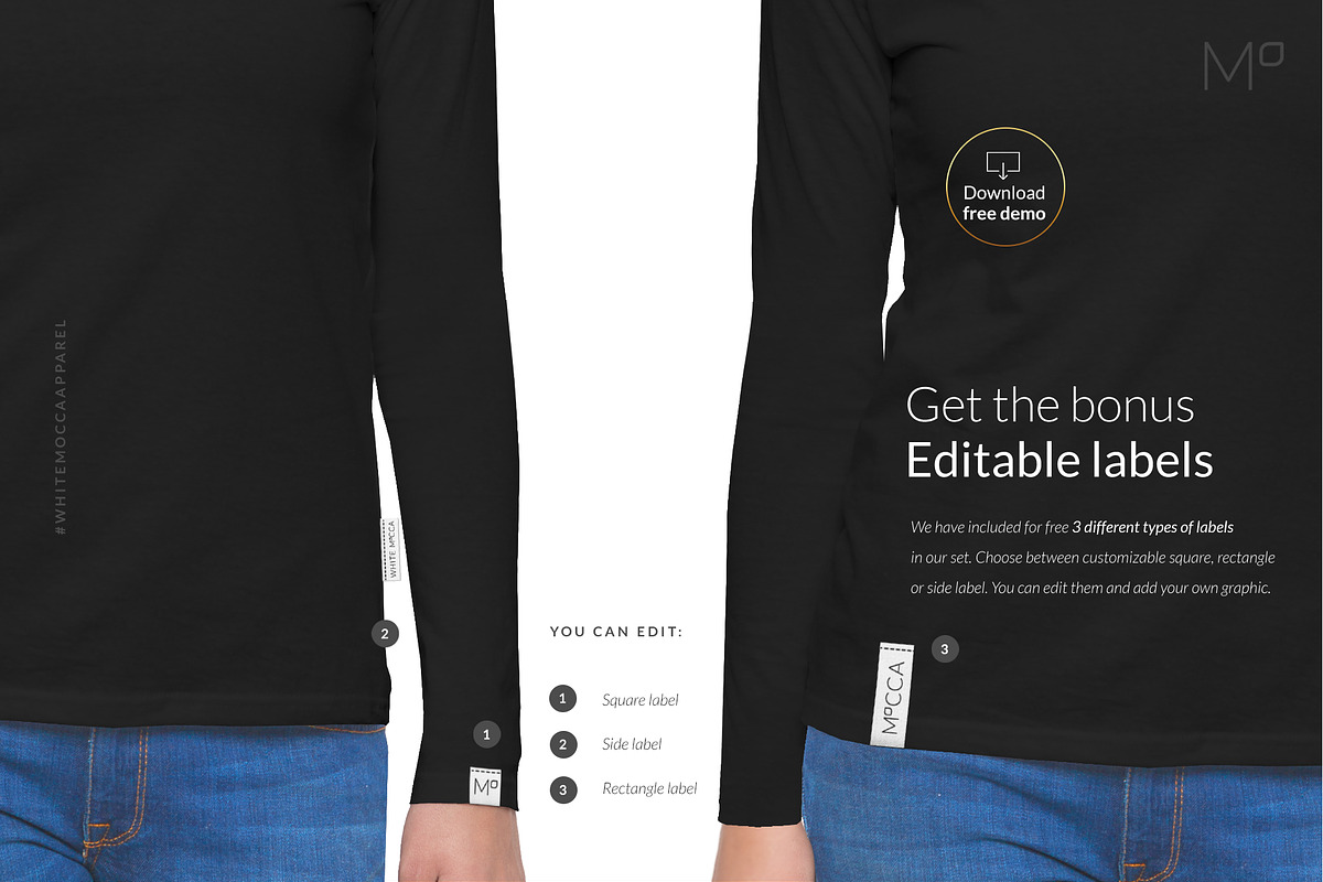 Women Longsleeve Mock-ups Set DEMO, a Books & Magazine Mockup by Apparel_Mockups (Photo 3 of 23)