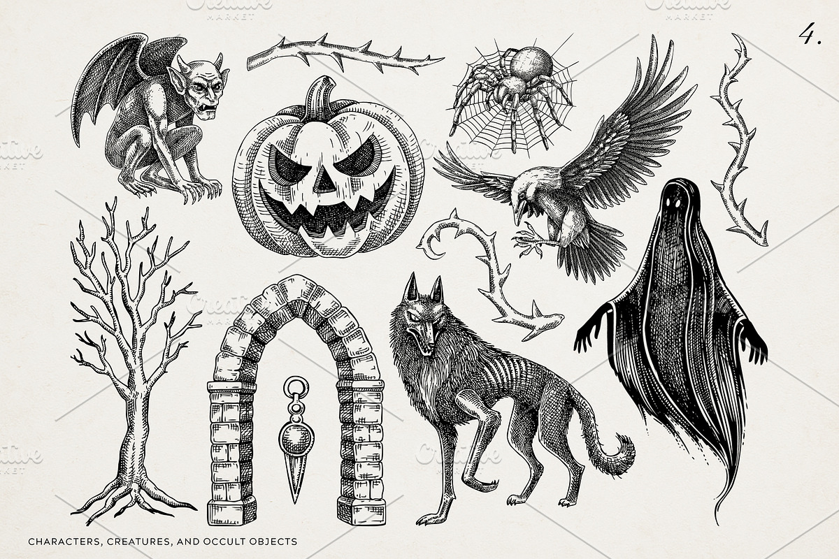 Halloween & Witchcraft Vector Bundle, a Seasonal Illustration by Yevheniia (Photo 5 of 15)