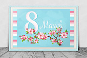 SET / 3 / Sakura Blossom for 8 March, a Decorative Illustration by Nadin_Lebedeva (Thumbnail 4 of 6)