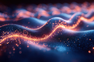 Colorful wave patterns illuminated b, a Photo by Tanuart