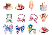 Watercolor Summer Chic Clipart, an Illustration by DreamArtGraphic (Thumbnail 2 of 4)