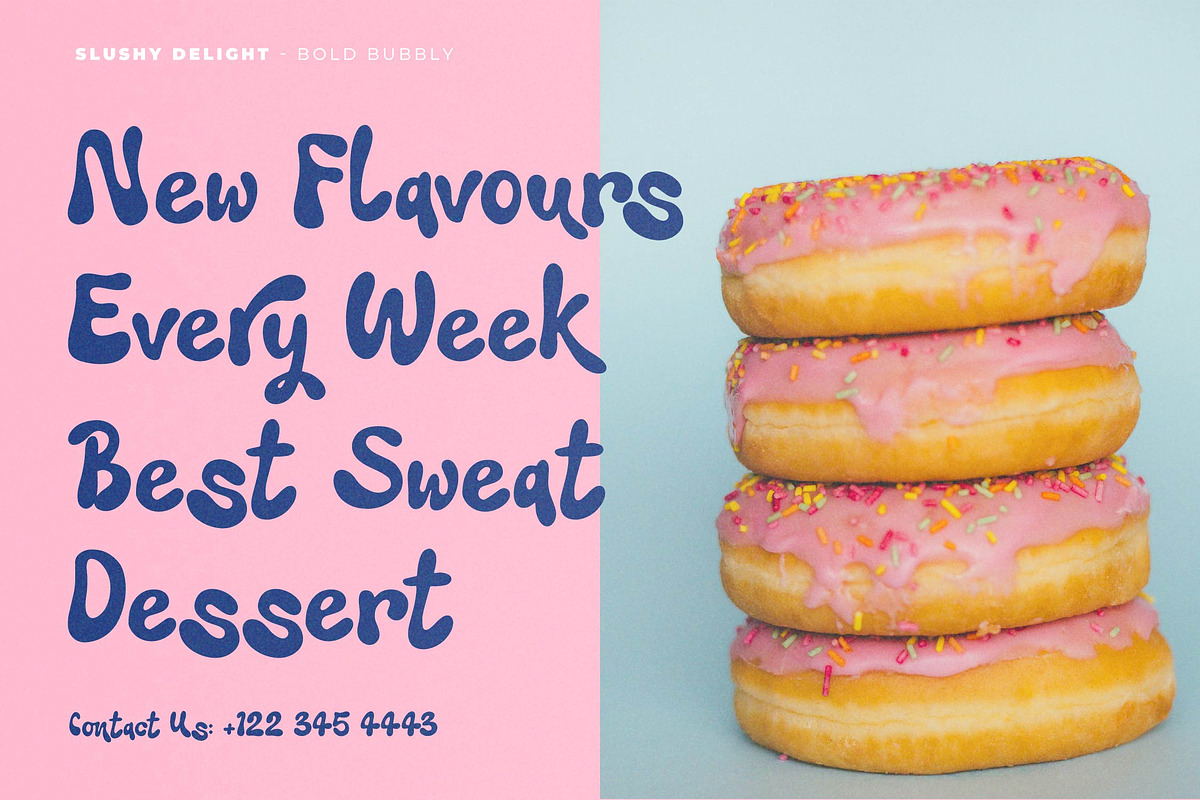 Slushy Delight | Bold Bubbly Font, a Handwritten Font by Denustudios (Photo 8 of 13)