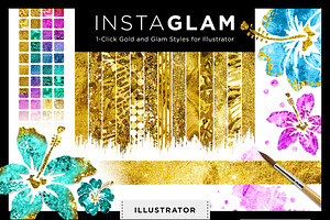 Gold Foil Textures+Styles Ai Bundle