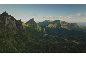 Aerial view of mountains range peaks, a Nature Photo by Goinyk