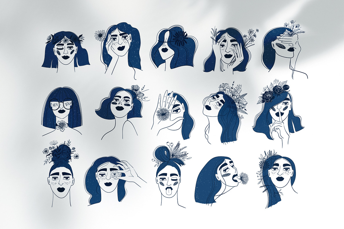 Girls and Flowers, a Person Illustration by Annakniaz (Photo 3 of 12)
