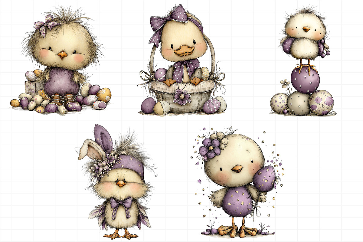 Whimsical Funny Easter Bird Clipart, an Illustration by Daily.Designs (Photo 7 of 7)