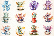 Whimsical Dragon Clipart, an Illustration by DreamCafeArt (Thumbnail 2 of 7)