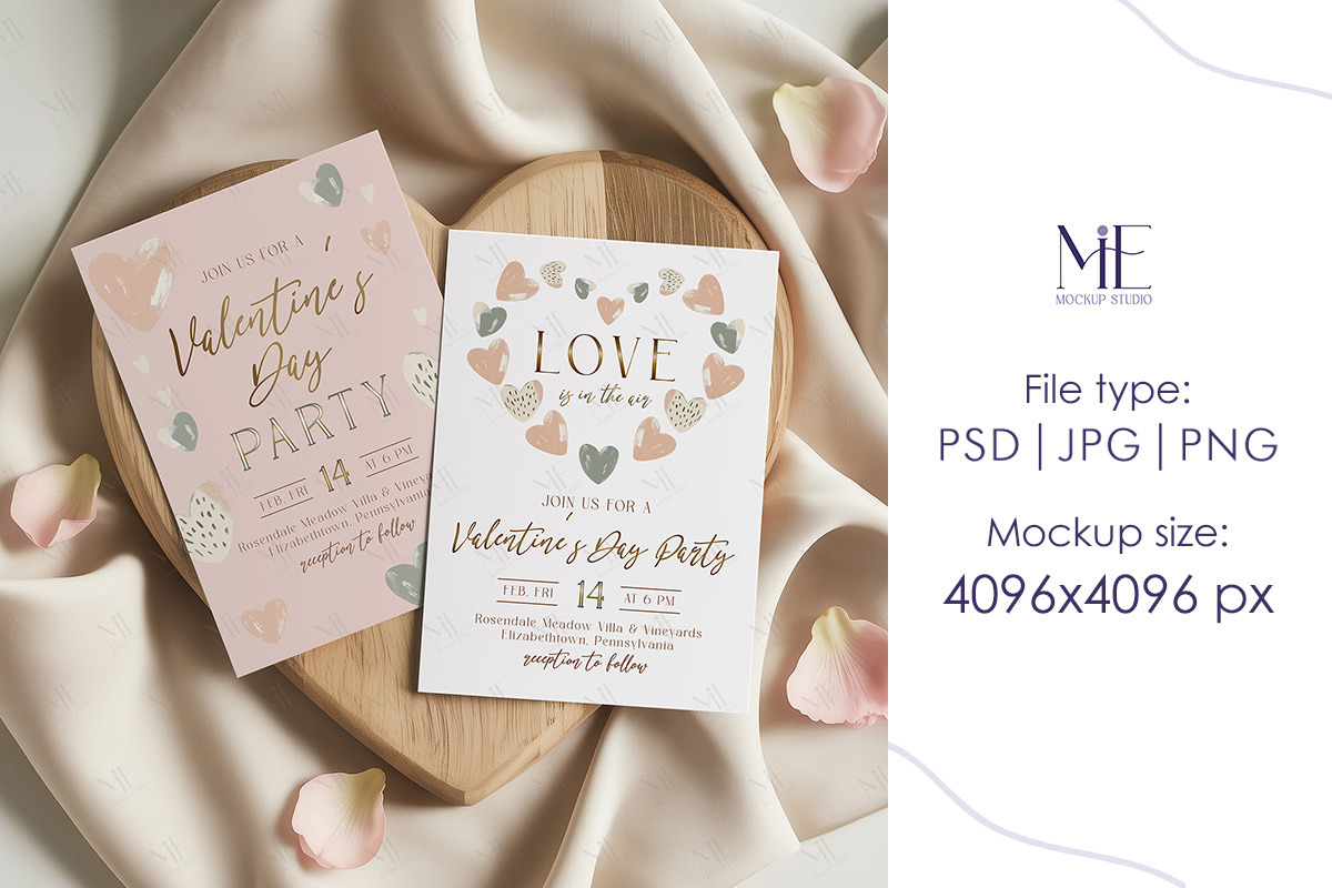Wedding Invitation Cards Mockup 5x7, a Mockup by Mie Mockup Studio (Photo 3 of 7)