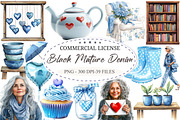 Black Mature Denim Love Clipart, a Seasonal Illustration by designcity5 (Thumbnail 1 of 5)